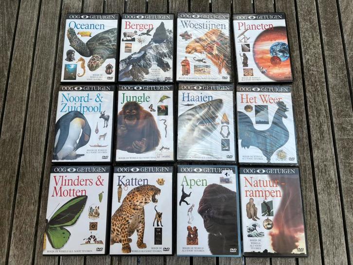 12 DVD’s Oog Getuigen, Cd's en Dvd's, Dvd's | Documentaire en Educatief, Gebruikt, Natuur, Alle leeftijden, Ophalen of Verzenden