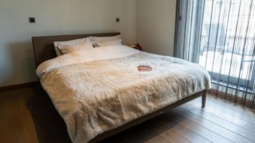 2 persoonsbed gratis af te halen, Brun, Enlèvement, Utilisé, 180 cm