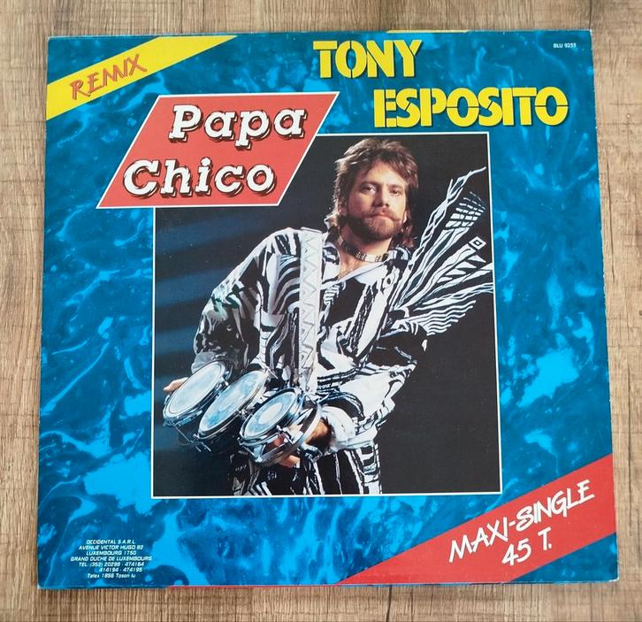 Disque vinyle Maxi 45T Tony Esposito Papa Chico année 1985, CD & DVD, Vinyles | Pop, Utilisé, 1980 à 2000, Enlèvement ou Envoi