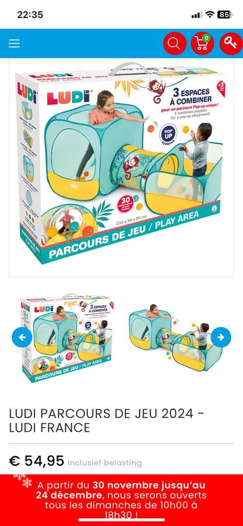 LUDI parcours de jeu pour enfants +2 ans , prix : 10€, Enfants & Bébés, Jouets | Tentes de jeu, Comme neuf, Enlèvement ou Envoi