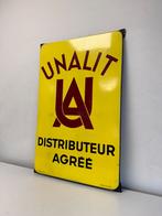 UNALIT emaille reclamebord 1950, Ophalen of Verzenden, Gebruikt, Reclamebord