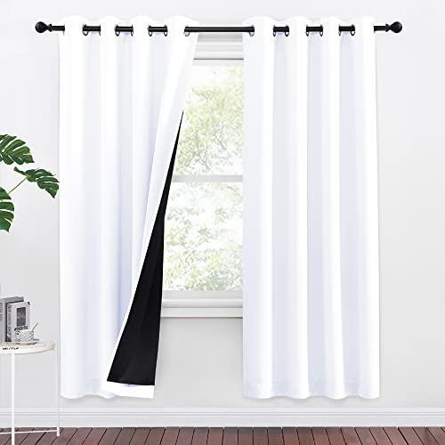 Set Dubbele gordijnen, 140 x 175 zuiver wit lichtblokkering, Doe-het-zelf en Bouw, Glas en Ramen, Nieuw, Ophalen of Verzenden