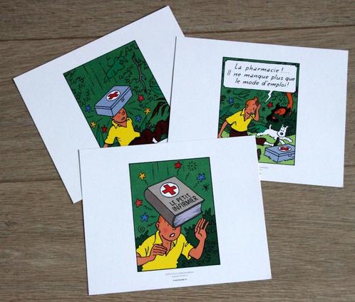 Tintin 3x planches tirés-à-part herdruk print Kuifje Hergé, Verzamelen, Stripfiguren, Zo goed als nieuw, Kuifje, Ophalen of Verzenden