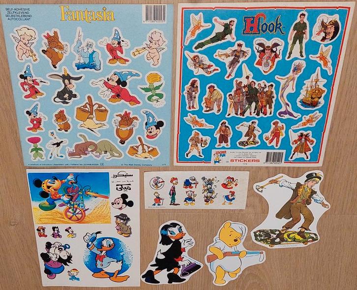 Autocollants Disney (Captain Hook, Fantasia, Winnie l'ourson, Collections, Autocollants, Neuf, Bande dessinée ou Dessin animé