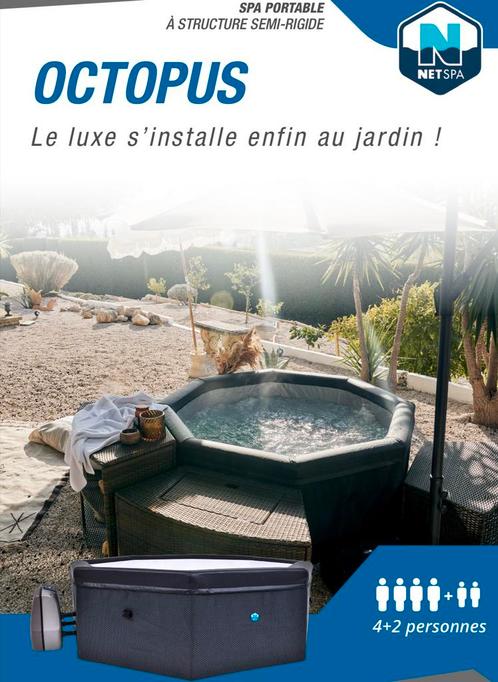 Halfstijf mini-spabad 4/6 personen (2 jaar garantie), Tuin en Terras, Zwembaden, Nieuw, Ophalen