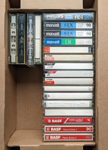20 Cassettes audio Sony, TDK, BASF, Maxell type I. beschikbaar voor biedingen