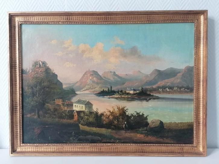 Antiek schilderij op doek, gesigneerd, Antiek en Kunst, Kunst | Schilderijen | Klassiek, Ophalen