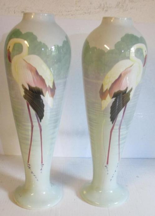 uitzonderlijke art nouveau Boch Keramis vaas flamingo  120, Antiek en Kunst, Antiek | Keramiek en Aardewerk, Verzenden