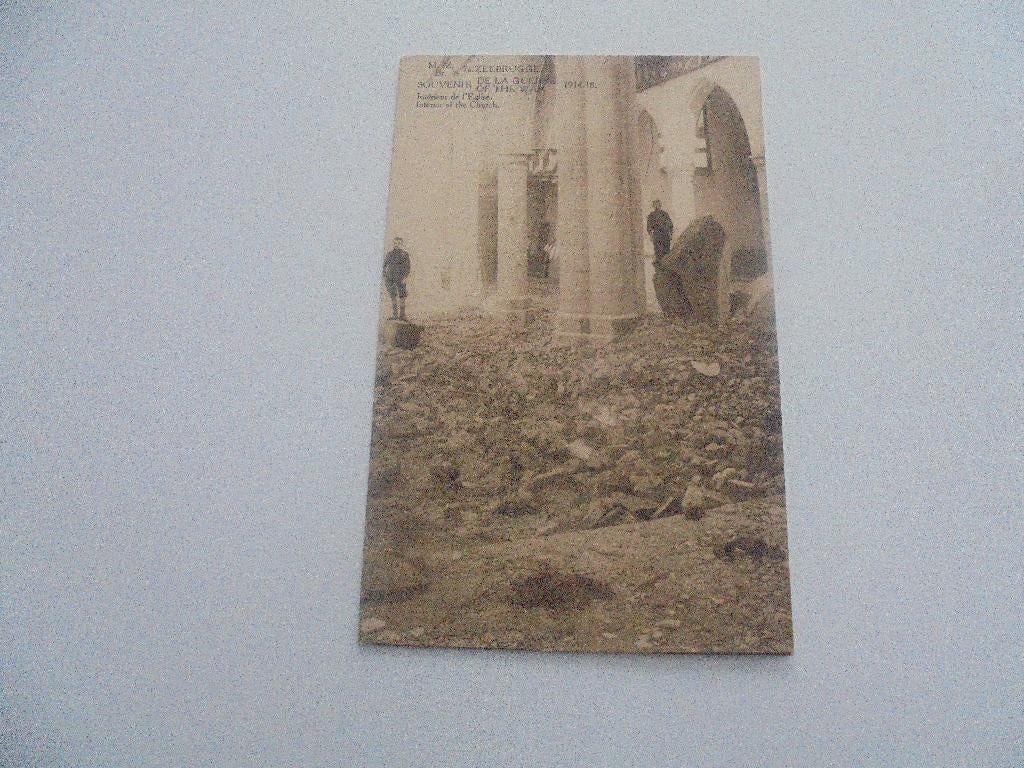 zeebrugge- ruines 1914-18 de kerk, Verzamelen, Postkaarten | België, Ophalen of Verzenden, Voor 1920, Ongelopen, West-Vlaanderen