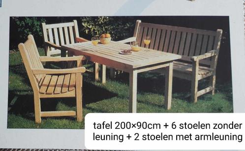 Tuinmeubelset in hoogkwalitatief Robinia FSC hardhout, Jardin & Terrasse, Ensembles de jardin, Comme neuf, Salons de jardin, Bois dur