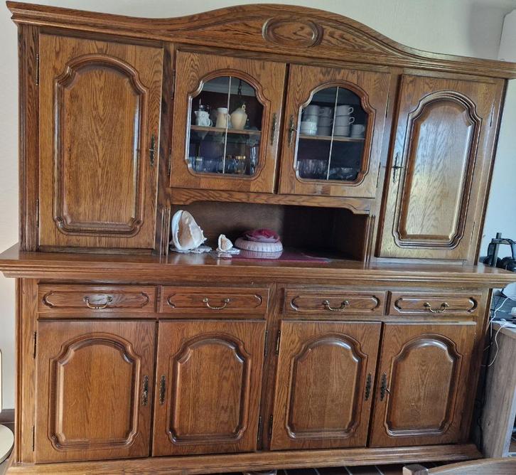 eetkamerkast, Huis en Inrichting, Kasten | Wandmeubels, Gebruikt, 200 cm of meer, 200 tot 250 cm, 50 tot 75 cm, Met deur(en), Met plank(en)