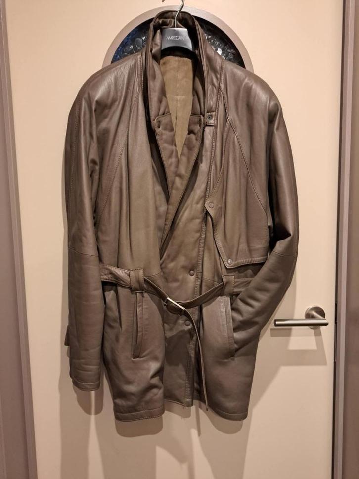 Leder jas winter, heren, mt 54, Kleding | Heren, Jassen | Winter, Zo goed als nieuw, Maat 52/54 (L), Bruin, Ophalen of Verzenden