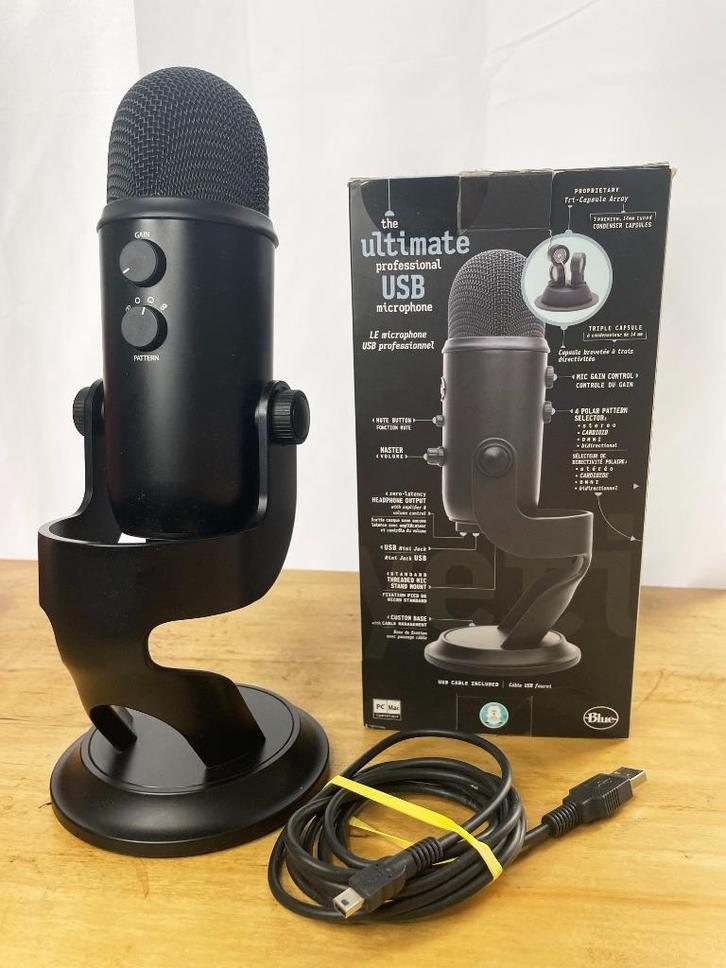 Blue Yeti Black - Uitstekende staat - USB Plug & Play, Muziek en Instrumenten, Microfoons, Zo goed als nieuw, Overige typen, Ophalen of Verzenden