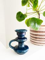 Jasba vintage kandelaar in aardewerk, Overige materialen, Gebruikt, Blauw, Ophalen of Verzenden
