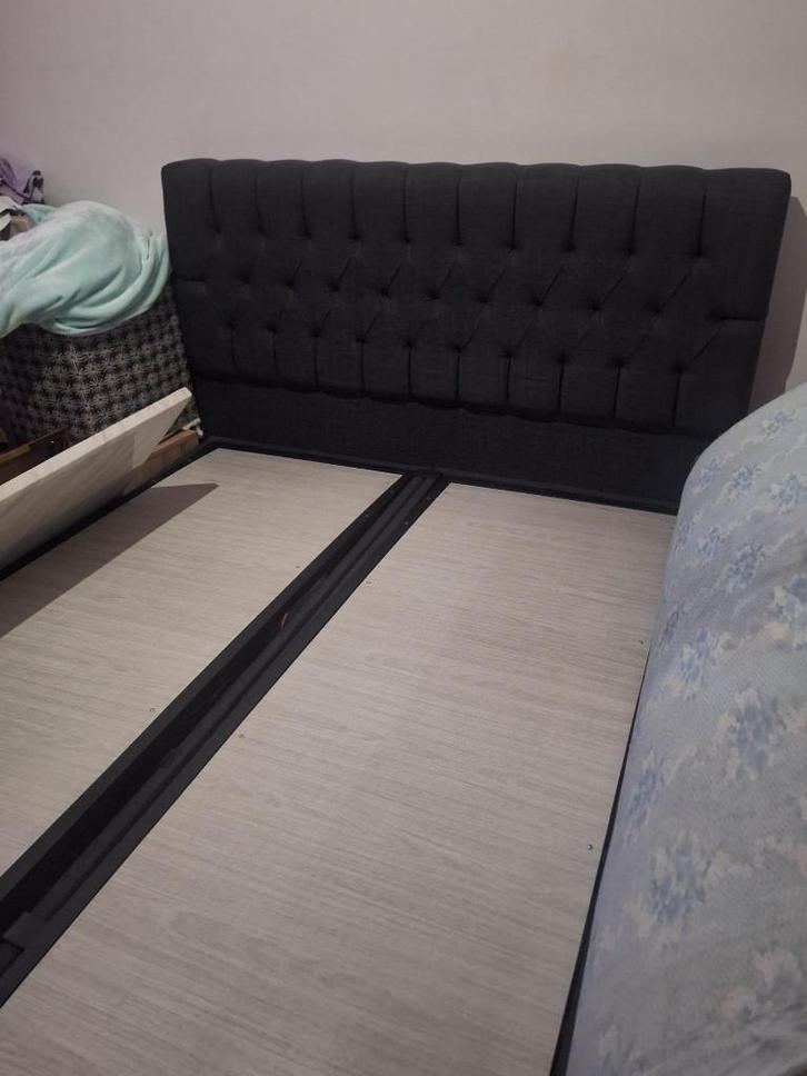 Lit à coffre - 2 places, Maison & Meubles, Chambre à coucher | Lits, Comme neuf, Deux personnes, Autres dimensions, 210 cm, Bois