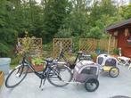 2 Vélos électriques+ charrettes pour chien, Comme neuf, Enlèvement ou Envoi