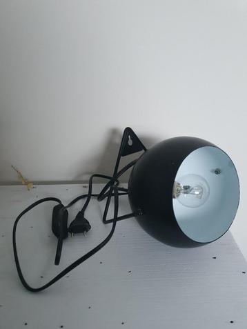 Zwarte tafellamp/spot met vintage schakelaar