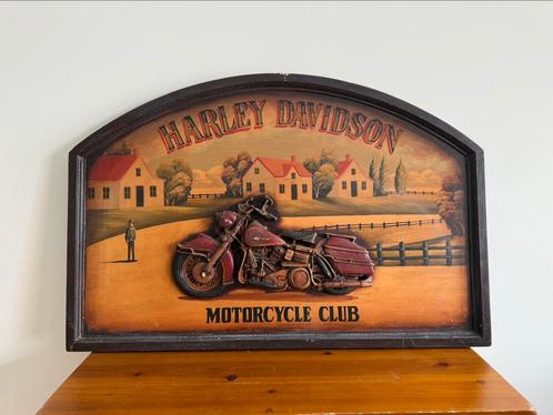 Harley davidson houten plakaat, Huis en Inrichting, Woonaccessoires | Tekstborden en Spreuken, Gebruikt, Ophalen