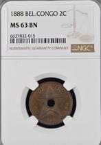Belgium/Congo 2 Cents 1888 FDC MS63, Envoi, Autre, Monnaie en vrac