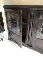 Eiken kastje met glas, Antiek en Kunst, Ophalen