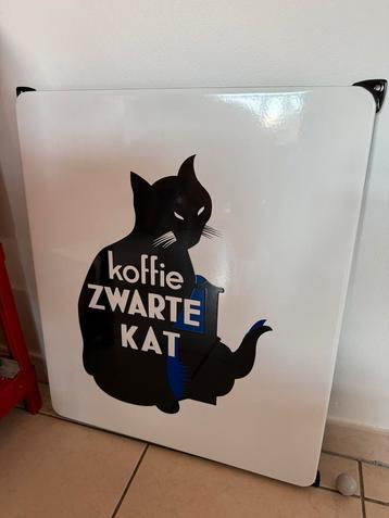 Superbe reedition plaque émaillée chat noir beschikbaar voor biedingen