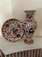 Ensemble vase et assiette vintage en céramique, Enlèvement