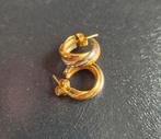18-karaats gouden tweekleurige oorringen, Handtassen en Accessoires, Piercings, Ophalen, Zo goed als nieuw, Goud