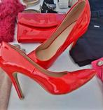Rode high heels met tas, Kleding | Dames, ANDERE, Ophalen of Verzenden, Zo goed als nieuw, Schoenen met hoge hakken