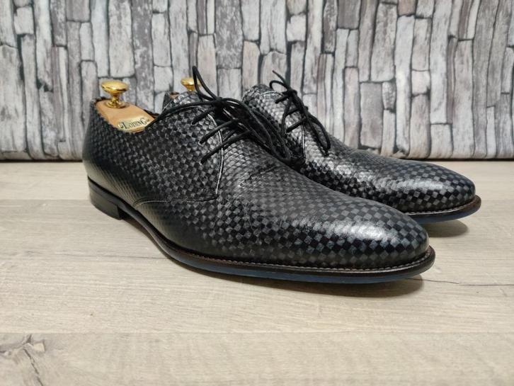 Floris van Bommel zwart grijze herenschoenen Mt 42,5 (8,5), Kleding | Heren, Schoenen, Zo goed als nieuw, Veterschoenen, Zwart