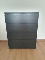 Lot de 2 commodes IKEA MALM - Brun noir - 4 tiroirs, 3 ou 4 tiroirs, 25 à 50 cm, Sobre, Comme neuf