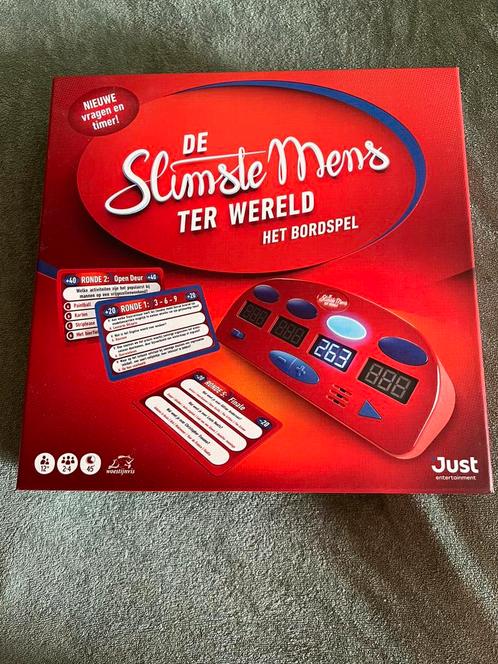 De slimste mens ter wereld - het bordspel, Hobby en Vrije tijd, Gezelschapsspellen | Bordspellen, Zo goed als nieuw, Een of twee spelers