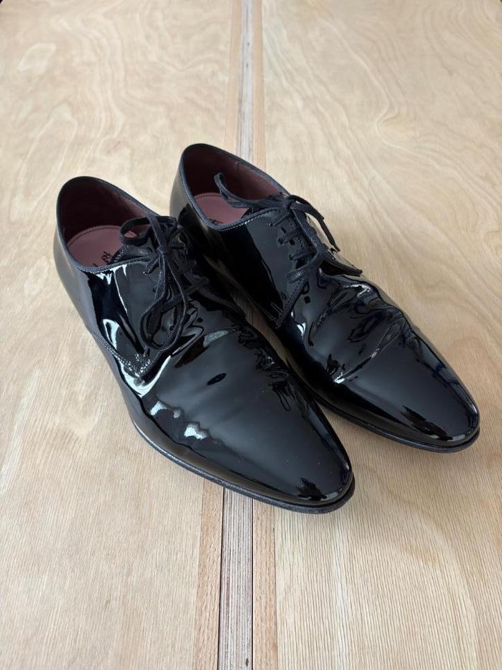 Lakschoenen Floris van Bommel maat 42, Kleding | Heren, Schoenen, Zo goed als nieuw, Veterschoenen, Zwart, Ophalen