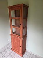 Mooie vitrinekast/buffetkast in massief teak hout, Huis en Inrichting, Ophalen, Gebruikt, Glas