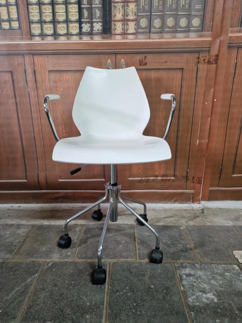 Kartell bureau stoel, Huis en Inrichting, Bureaustoelen, Gebruikt, Bureaustoel, Wit, Ophalen