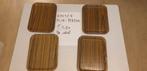 Houten mini plateau's. 4 stuks.Gekend oud merk., Huis en Inrichting, Ophalen, Gebruikt, Overig