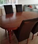 Mooie, antieke eettafel (>2m) met zes stoelen, Huis en Inrichting, 100 tot 150 cm, 200 cm of meer, Gebruikt, Antiek