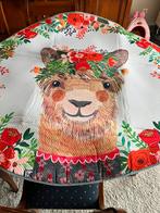 2 mooie ronde tapijten lama + houten bord. Alles nieuw !, Huis en Inrichting, Stoffering | Tapijten en Vloerkleden, Ophalen, Zo goed als nieuw