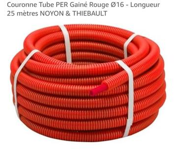 Couronne tube prégainé rouge Ø16 mm 25 mètres  beschikbaar voor biedingen