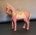 vintage gedetailleerd paard hout,koper, Ophalen