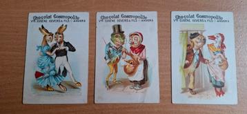 3 reclame prenten Chocolade Gevers Antwerpen. Begin 1900. beschikbaar voor biedingen