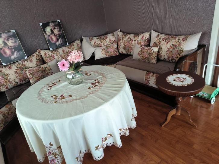 Marokkaanse salon incl. accessoires, Huis en Inrichting, Zetels | Complete zithoeken, Nieuw, Hout, Stof, Ophalen