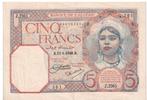 Algarije, 5 Francs, 1928, XF, Postzegels en Munten, Bankbiljetten | Afrika, Los biljet, Overige landen, Verzenden