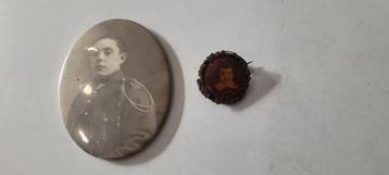 oude broche + soldaat spiegel (32iv273/6) beschikbaar voor biedingen