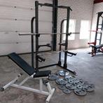 Squat rack + verstelbare bankje + Olympische Gewichten set, Ophalen, Zo goed als nieuw, Benen, Overige typen