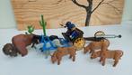 Noordelijken Playmobil - bizon - vee - koets met kanon, Ophalen of Verzenden, Gebruikt