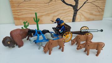 Noordelijken Playmobil - bizon - vee - koets met kanon beschikbaar voor biedingen