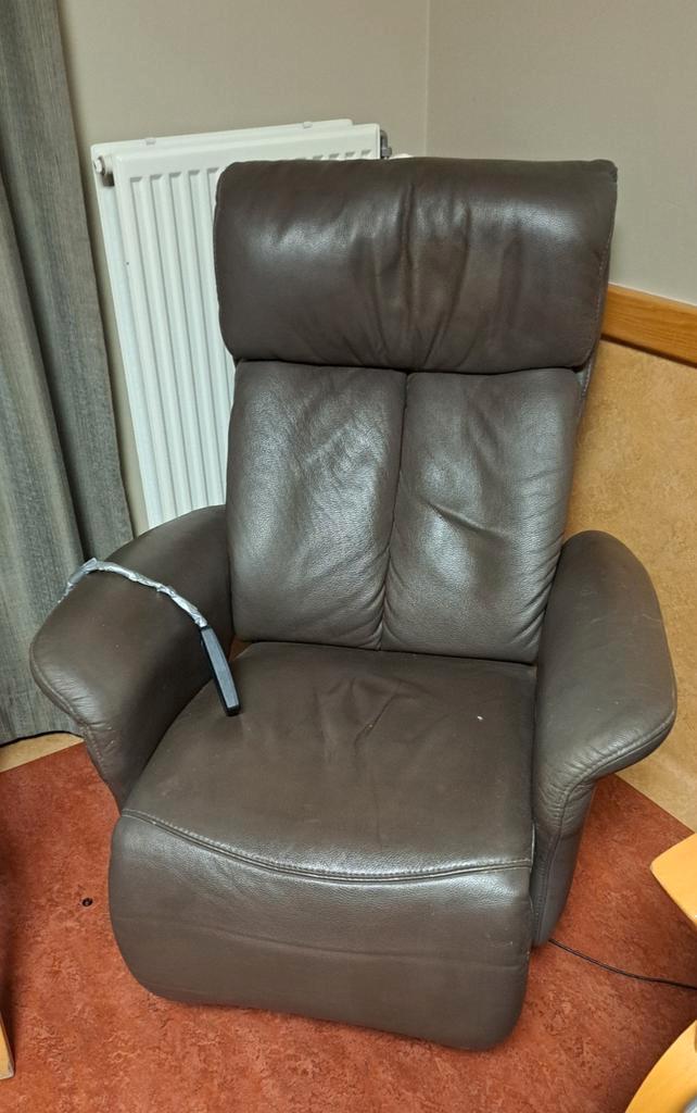 Relaxzetel in leder, Huis en Inrichting, Fauteuils, Ophalen