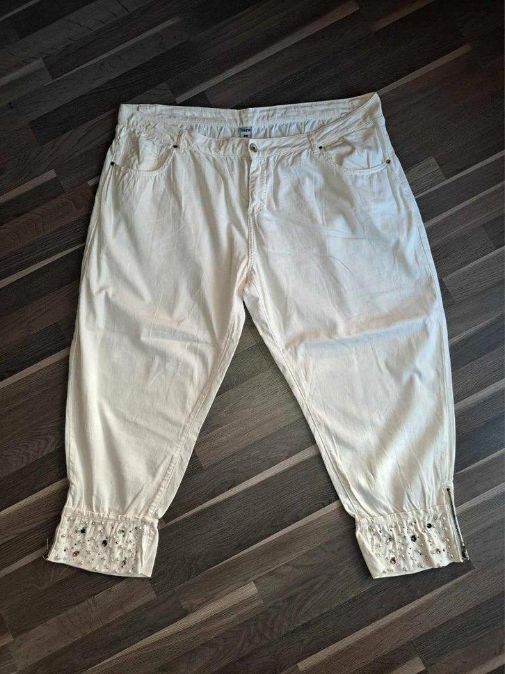 nieuwe witte broek, 58, met parels aan de enkels, Kleding | Dames, Grote Maten, Nieuw, Broek of Spijkerbroek, Wit, Ophalen of Verzenden
