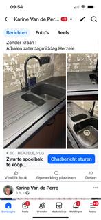 Zwarte spoelbak 60€ en oven gratis en ronde tafel 4 stoelen, Ophalen, Gebruikt