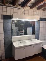 Badkamer meubel met dubbele wastafel,spiegel met verlichting, Huis en Inrichting, Ophalen, Gebruikt, Wasbak of Wastafel